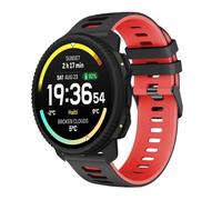 MELEJIA 22mm Cinturino in Silicone Compatibile con Suunto Vertical 2/Vertical/Race 2/Ocean/9 Peak Pro/9 Peak, 22mm Ricambio Cinturino, Morbido Impermeabile, Regolabile Sportiva Cinturini-Nero + Rosso