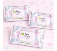 Melem Salviette umidificate per bambini, set da 3 pezzi (3 × 60 pezzi) biodegradabili