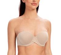 MELENECA Da Donna Ferretto Liscio Imbottito Flessioni Reggiseno Senza Spalline Beige Pallido Erica 4A
