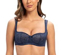 MELENECA Donna Balconette Reggiseno Pizzo Cinghie Imbottite con Ferretto Blu 6D