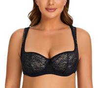MELENECA Donna Balconette Reggiseno Pizzo Cinghie Imbottite con Ferretto Schwarz 2G