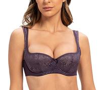 MELENECA Donna Balconette Reggiseno Pizzo Cinghie Imbottite con Ferretto Violett 3E