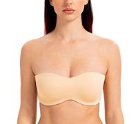 MELENECA Donna Minimizer Reggiseno Senza Spalline Invisibile con Ferretto Senza Imbottito Bacio del Sole 3A