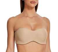 MELENECA Donna Minimizer Reggiseno Senza Spalline Invisibile con Ferretto Senza Imbottito Beige 3F