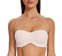 MELENECA Donna Minimizer Reggiseno Senza Spalline Invisibile con Ferretto Senza Imbottito Rosa Chiaro 4B