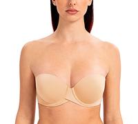 MELENECA Donna Push Up Reggiseno Senza Spalline Invisibile con Ferretto Bacio del Sole 3D