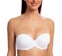 MELENECA Donna Push Up Reggiseno Senza Spalline Invisibile con Ferretto Bianco 3B
