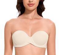 MELENECA Donna Push Up Reggiseno Senza Spalline Invisibile con Ferretto Dollaro di Sabbia 8C