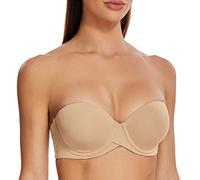 MELENECA Donna Push Up Reggiseno Senza Spalline Invisibile con Ferretto Mandorla 5G