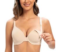 MELENECA Donna Reggiseno Imbottito con Ferretto Contenitivo Criss Cross da Allattamento Beige Pallido 4C