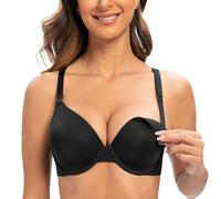 MELENECA Donna Reggiseno Imbottito con Ferretto Contenitivo Criss Cross da Allattamento Schwarz 4E