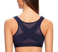 MELENECA Donna Reggiseno Posturale con Chiusura Frontale Post Chirurgia Supporto per la Schiena - Senza Ferretto Non Imbottito Marineblau 4D