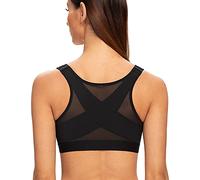 MELENECA Donna Reggiseno Posturale con Chiusura Frontale Post Chirurgia Supporto per la Schiena - Senza Ferretto Non Imbottito Schwarz 6B