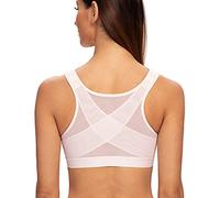MELENECA Donna Reggiseno Posturale con Chiusura Frontale Post Chirurgia Supporto per la Schiena - Senza Ferretto Non Imbottito Rosa Chiaro 5C