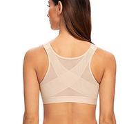 MELENECA Donna Reggiseno Posturale con Chiusura Frontale Post Chirurgia Supporto per la Schiena - Senza Ferretto Non Imbottito Beige 5E