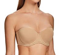 MELENECA Donna Reggiseno Senza Spalline Invisibile con Ferretto con Coppe Grandi Mandorla 3B