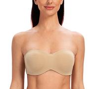 MELENECA Donna Reggiseno Senza Spalline Taglie Forti Minimizer con Ferretto Non Imbottito Spalline Trasparente Mandorla Erica 3A