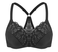 MELENECA Donna Reggiseno Taglie Forti Apertura Davanti Pizzo Racerback con Ferretto Schwarz 8C