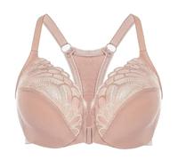 MELENECA Reggiseno con Ferretto a Copertura Totale da Donna con Chiusura Frontale in Pizzo Sfoderato e Taglie Forti Beige 3H