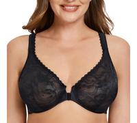 MELENECA Reggiseno con Ferretto in Pizzo a Copertura Totale, Chiusura Frontale, Taglie Forti, da Donna Schwarz 5H