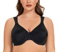 MELENECA Reggiseno Donna Minimizer Senza Cuciture, Sfoderato, Confortevole per Taglie Forti con Ferretto Schwarz 2H