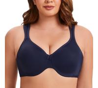 MELENECA Reggiseno Donna Minimizer Senza Cuciture, Sfoderato, Confortevole per Taglie Forti con Ferretto Marineblau 4F