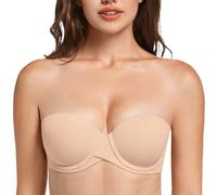MELENECA Reggiseno Push up Imbottito Pesante da Donna con Ferretto Senza Spalline Beige 4AA