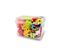 Meli Blocchi da costruzione Maxi Travel Box 110 | Blocchi per bambini a partire da 1 anno | 110 pezzi grandi in 6 colori | Include pratica scatola da viaggio | Stimola le capacità motorie e la