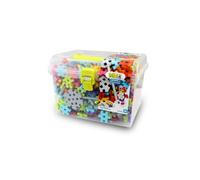 Meli Constructor Travel Box 500 - Giocattoli da costruzione a partire dai 3 anni - 500 pezzi con ruote e aste, blocchi creativi in pratica scatola