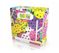 Meli Maxi Constructor Pink Set 60 pezzi - Giocattolo educativo per bambini dai 2 anni in su, grandi mattoncini in colori pastello, promuove la creatività e le capacità motorie fini