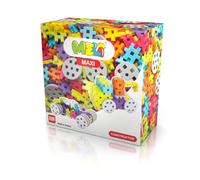 Meli Maxi Costruttore - Set di 220 pezzi, ruote, assi, esagonali, per bambini a partire da 1 anno, promuove la creatività, le abilità motorie, durevoli, senza BPA, certificazione CE