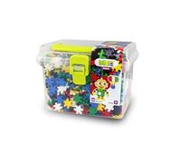 Meli Mini Box da viaggio creativo 1100 - giocattolo educativo e set da viaggio per bambini: puzzle flessibile, mosaico e giocattolo da costruzione in pratica valigetta