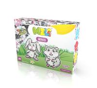 Meli Minis Fluffy - Set di 500 blocchi di costruzione 2 in 1, giocattoli creativi per bambini dai 3 anni in su, costruzione di criceti e conigli, promuove la creatività e le capacità motorie