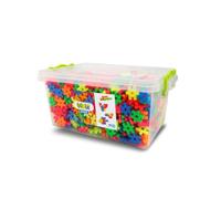 Meli Neon Basic, set da 1200 pezzi, giocattolo educativo per bambini a partire dai 3 anni, colori al neon luminosi, favorisce la creatività e le capacità motorie, con scatola portaoggetti