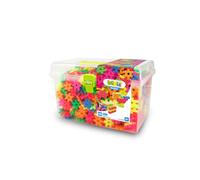 Meli Neon Basic Travel Box - 1000 mattoncini per bambini dai 3 anni in su, set di mattoncini per promuovere la creatività e le capacità motorie, 2 cm x 2 cm