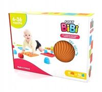 Meli Soft BiBi, set di percorsi sensoriali, 4 tappetini, 16 mattoncini per bambini dai 6 mesi in su, promuove capacità motorie, creatività e percezione, impermeabile, nei colori turchese, rosso, lime