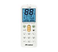 Meliconi AC 200 Telecomando universale per condizionatori d'aria con display retroilluminato e tutte le funzioni principali coperte.