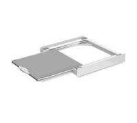 Meliconi Base Torre Evo L60, Kit di Sovrapposizione Lavatrice Asciugatrice Universale, Supporto Premontato con Ripiano Estraibile in Legno, Cinghia di Sicurezza Inclusa, Portata 250 Kg, Bianco