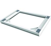 Meliconi base torre slim l45, kit di sovrapposizione lavatrice asciugatrice universale, supporto asciugatrice premontato, cinghia di sicurezza con fibbia in metallo inclusa, portata 250 kg, bianco