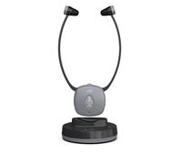 Meliconi Cuffia TV EASY AUDIO, Cuffie TV Wireless con Base di Ricarica | Audio Amplificato con Microfono Ambiente, Ingresso Ottico e Jack 3.5 mm, Ideali per Difficoltà Uditive