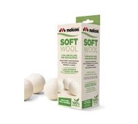 Meliconi Palline per asciugatrice Soft Wool 621026 - Lana 100% naturale - 3 pz Bianco Ø 7 cm