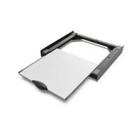 Meliconi, Torre Dark, Kit Sovrapposizione Lavatrice Asciugatrice Universale, Ripiano Estraibile in Legno Certificato FSC®, Premontato, Cinghia di Sicurezza Inclusa, Portata 250 Kg, Made in Italy, Nero