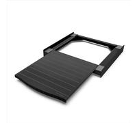 Meliconi Torre Noir Shelf, Kit Sovrapposizione Universale Lavatrice-Asciugatrice, Ripiano Estraibile in Plastica, Premontato, Cinghia Sicurezza, 250 Kg, Nero