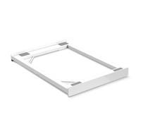 Meliconi Base Torre Slim L45, Kit di Sovrapposizione Lavatrice Asciugatrice Universale per ELETTRODOMESTICI SLIM, premontato, Cinghia di Sicurezza con Fibbia in Metallo Inclusa, Portata 250 Kg, Bianco