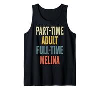 Melina Personalized Retro Girls Part-Time Melina Name Canotta