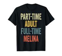 Melina Personalized Retro Girls Part-Time Melina Name Maglietta