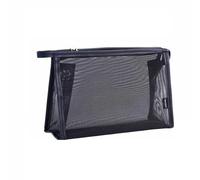 Melissa Borsa Portatutto - Organizer con Rete Trasparente Nera, Manico e Cerniera - Beauty Case Compatta per Trucco, Accessori e Unghie - Trousse da Viaggio Leggera e Resistente (23x15x7 cm)