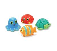 Melissa & Doug- 4 Amici Acquatici: Polpo, Granchio, Pesce e Tartaruga Sunny Patch Seaside Sidekicks Squirters, Multicolore, Small, 16435