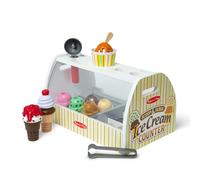 Melissa & Doug Gioco Gelateria Giocattolo per Bambini con Coppetta e Cono Gelato Finto, in Legno, Montessori Regalo dai 3 Anni in sù