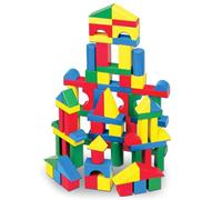 Melissa & Doug Blocchi di Costruzione in Legno Multicolore - Set 100 Pezzi con 4 Colori e 9 Forme, Gioco Educativo Montessori, Gioco in Legno, Regalo per Bambini e Bambine, 3+ Anni